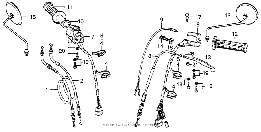 Handle lever + switch + cable