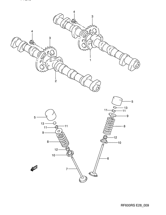 RF600 Распределительный вал-клапаны