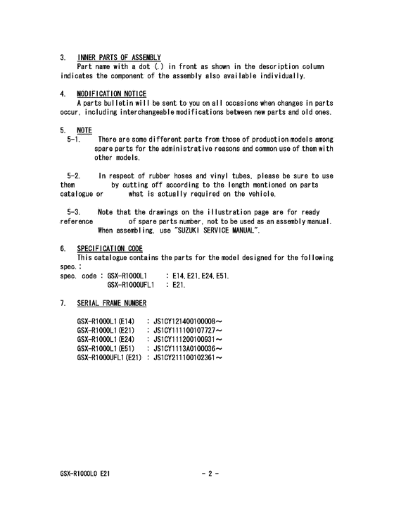 GSX-R1000 Catalog preface