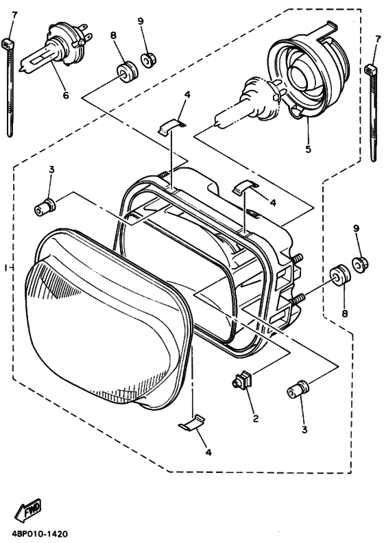 XJ600S Headlight assy