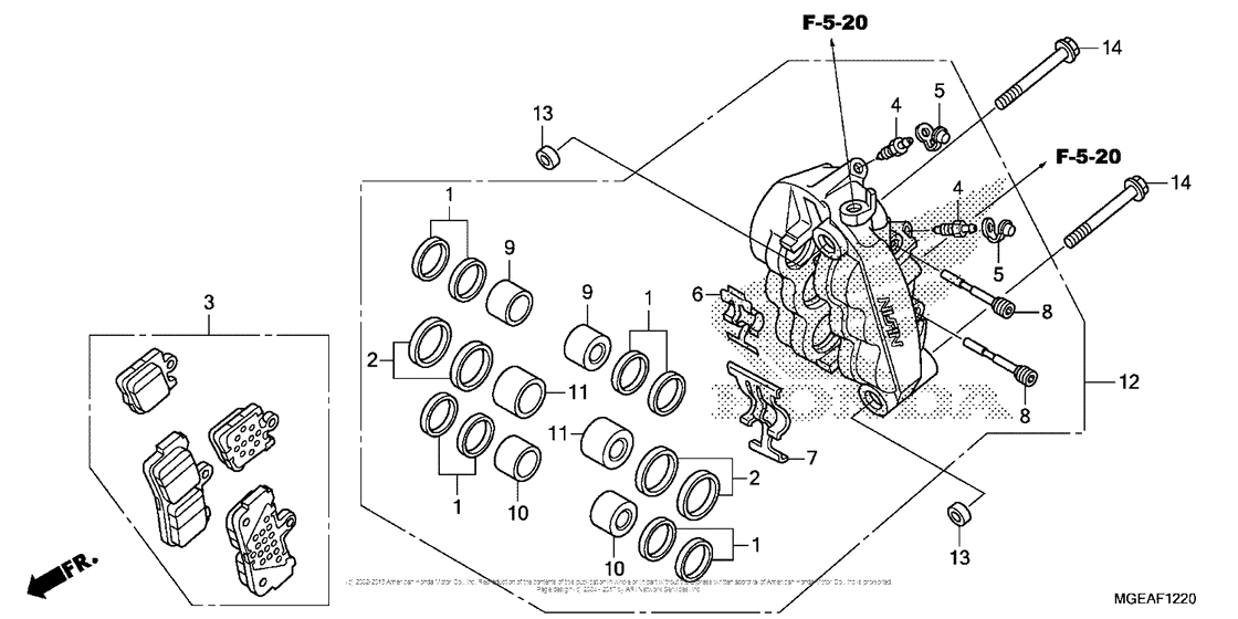 VFR1200F Передний тормозной суппорт левый