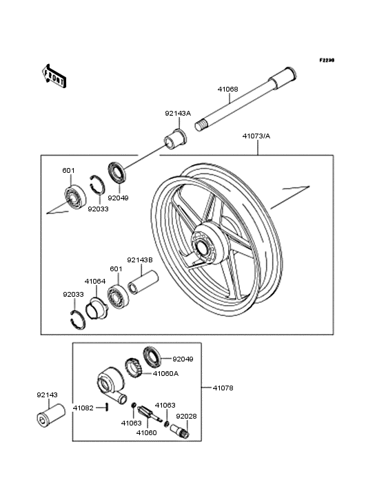 ZR400 Переднее колесо