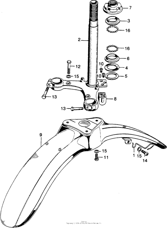Steering stem + front fender