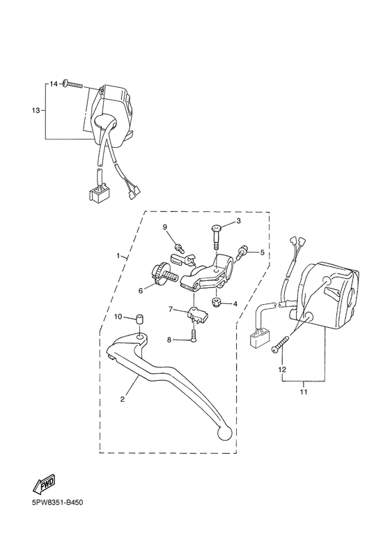 YZF-R1 Handle switch. lever