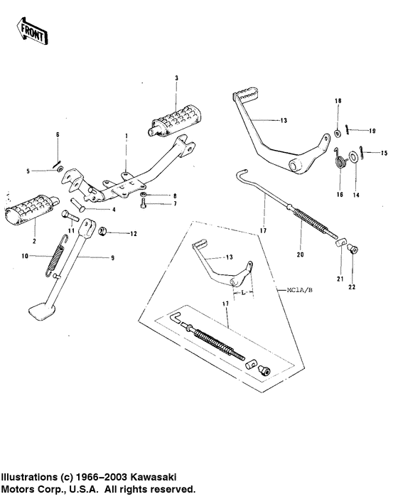 Footrests/stand/brake pedal