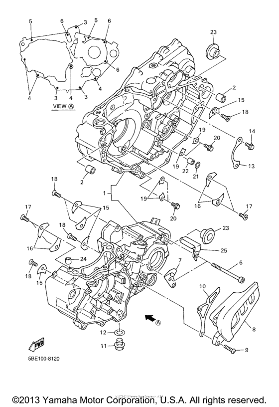 YZ426FP Картер двигателя