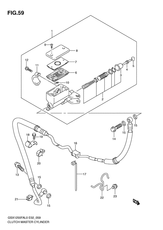 GSX1250 (ABS) Главный цилиндр сцепления