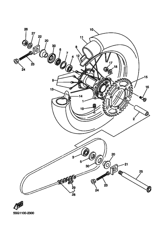  Rear wheel complete assy