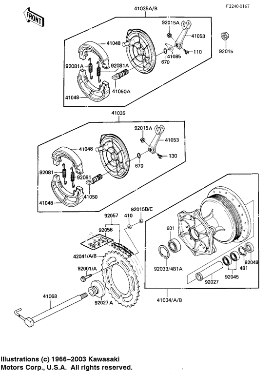 Rear hub/brake/chain