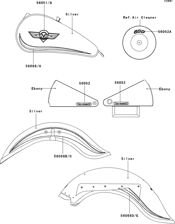 VN800 Decals(silver)
