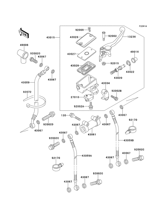 Front master cylinder(zx500-c3)