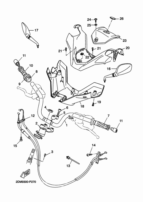 Steering handle & cable