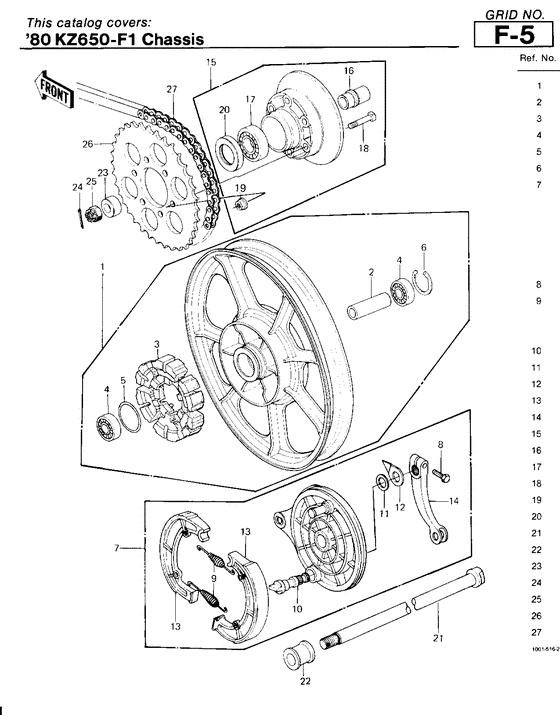 Rear wheel/hub/brake/chain