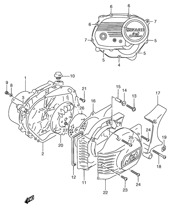 Crankcase cover ass`y  (v