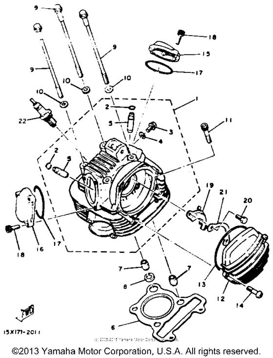 XT125J Головка цилиндров