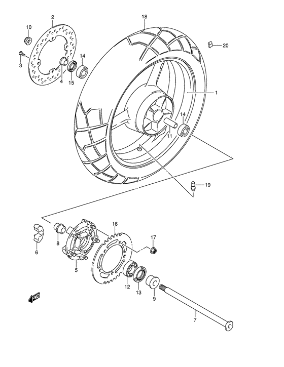 Rear wheel complete assy