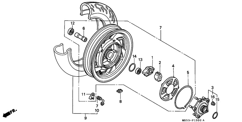 Rear wheel complete assy