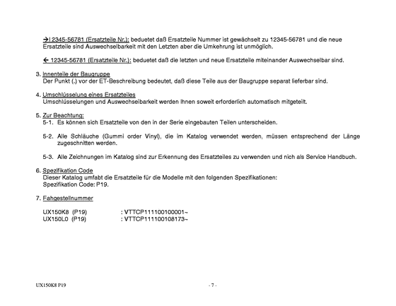 UX150 Catalog preface