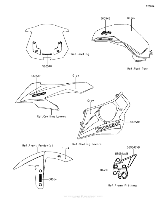 ZX1000 Наклейки (черные)