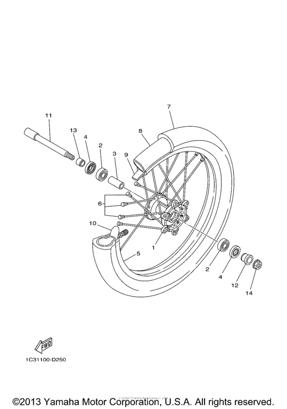 YZ250W1 Переднее колесо