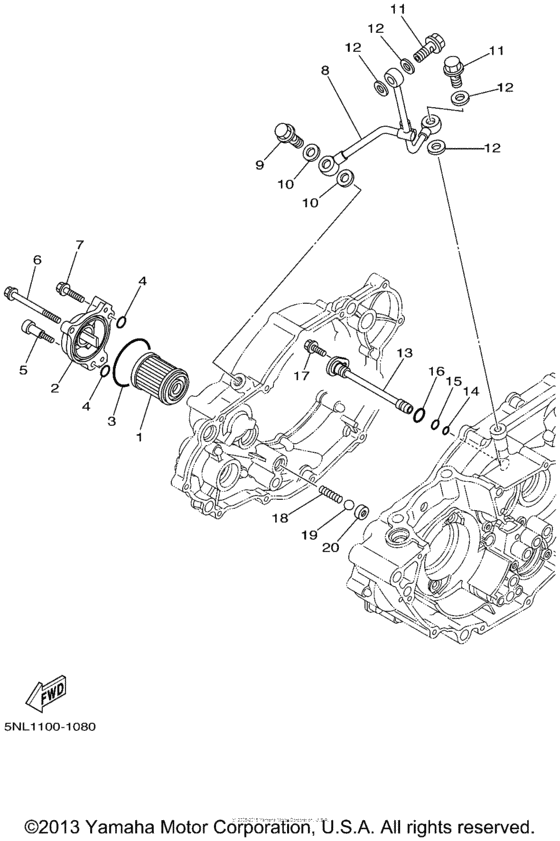 YZ250FN Масляный фильтр