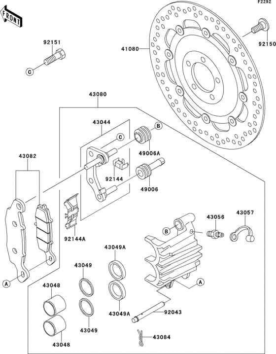 EJ650 Передний тормоз