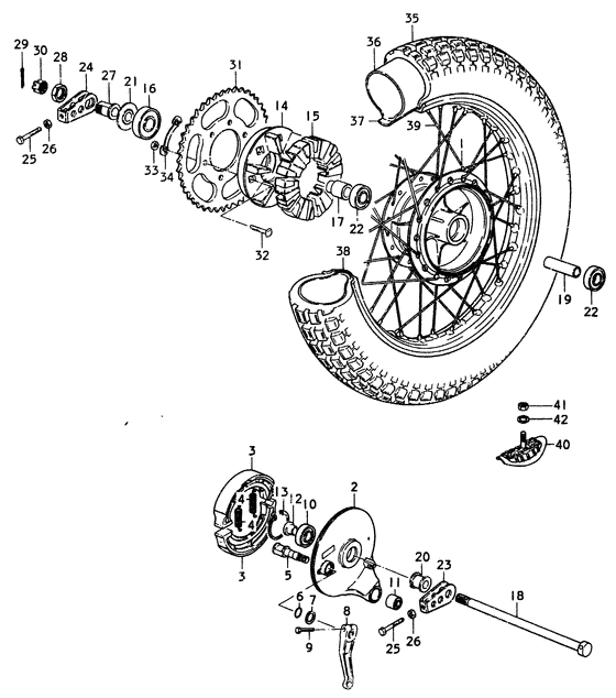 Rear wheel complete assy