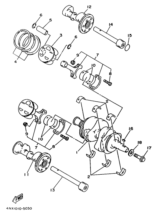 TDM850 Коленвал и поршень