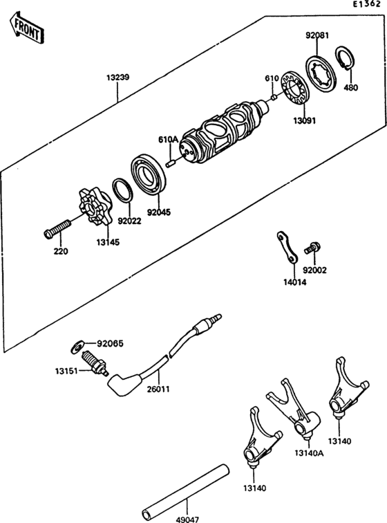  Валы и вилки переключения передач