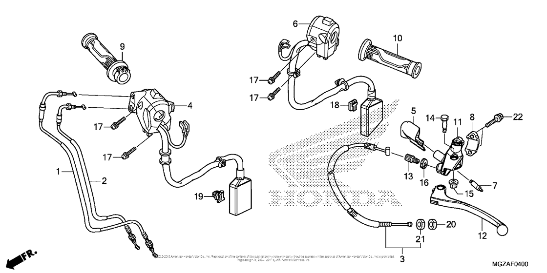 Handle Lever + Switch + Cable
