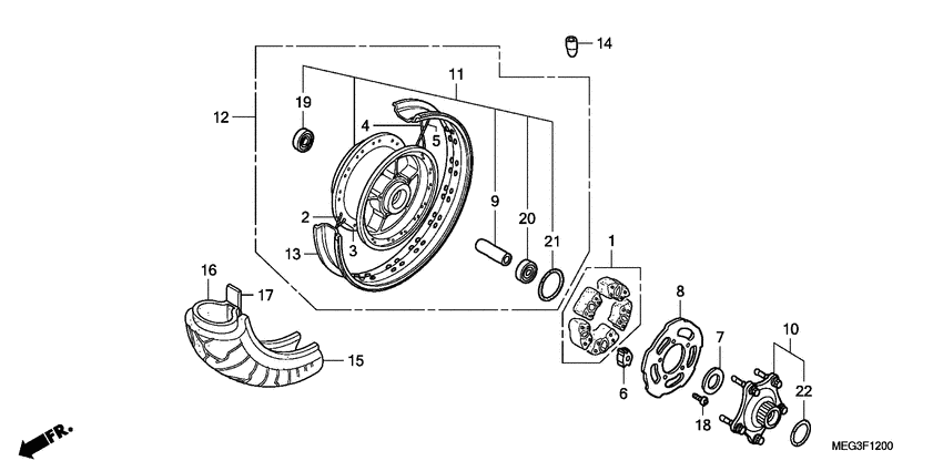 Rear wheel complete assy