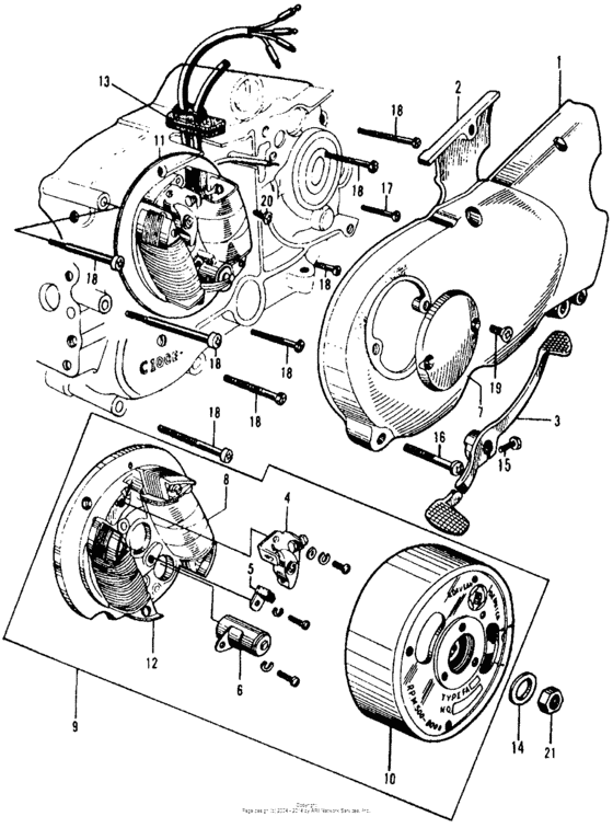 Points + left crankcase cover
