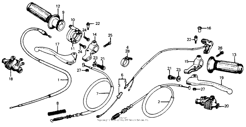 Handle lever + cable + switch