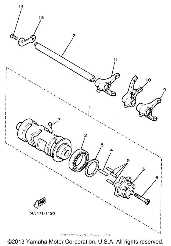 XV750U Shift cam-fork