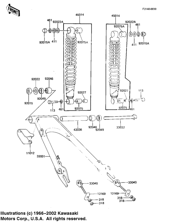 Swing arm/shock absorbers