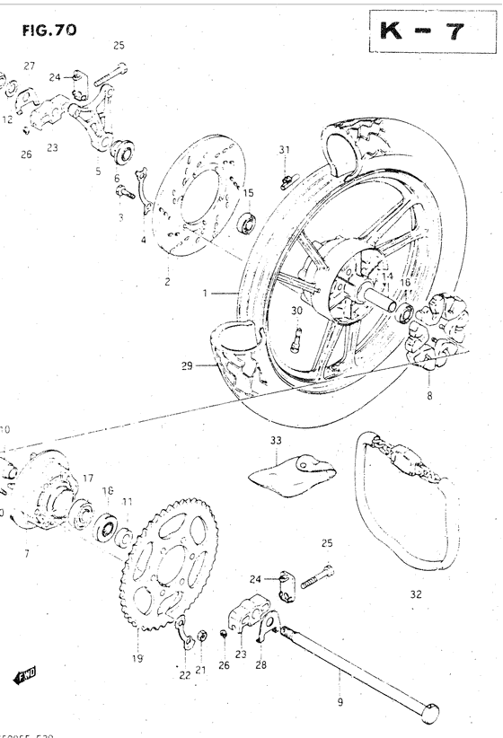 Rear wheel complete assy
