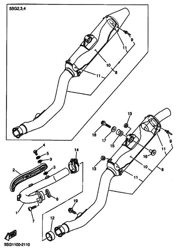 YZ250F Выхлопная система