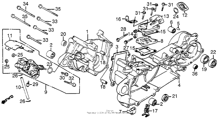 Crankcase + oil pump