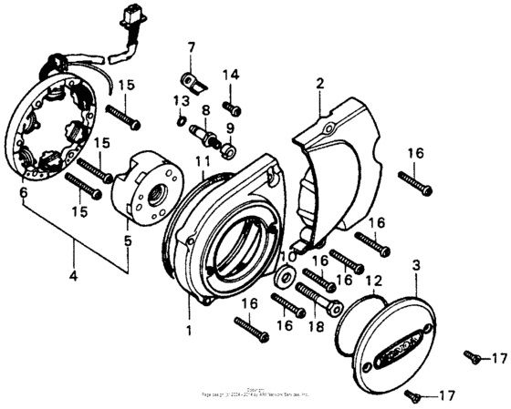 Left crankcase cover + alternator