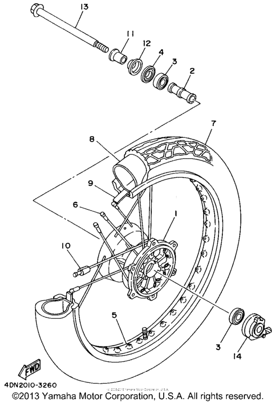 XV250 Переднее колесо