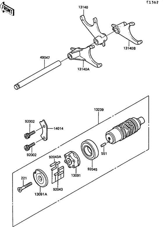 ZG1000 Change drum / shift fork