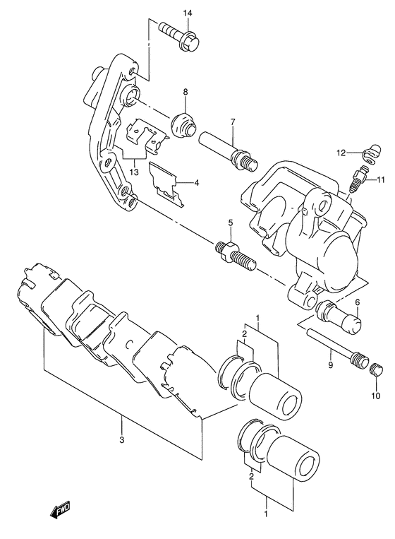 RF600 Передний суппорт тормозной
