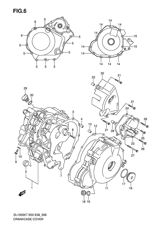 Crankcase cover ass`y  (v