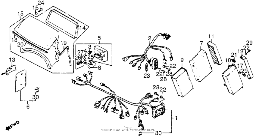Gl1200l fairing wire harness 85