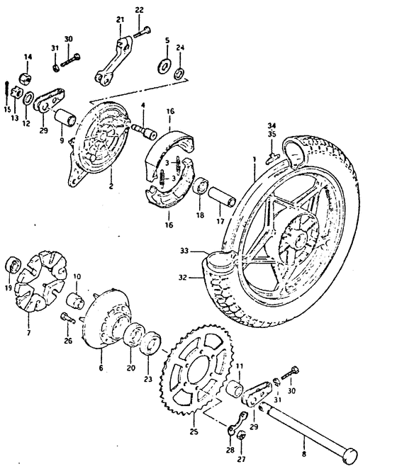Rear wheel complete assy