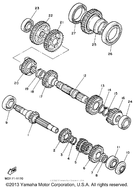 XV1100AC Трансмиссия