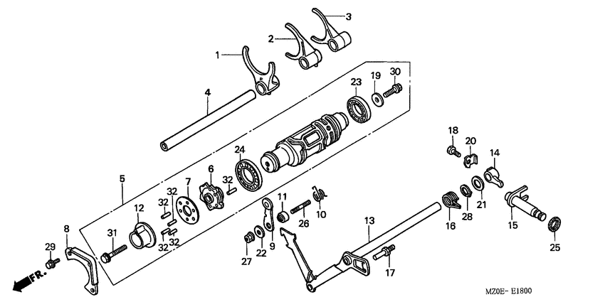 Shift drum/shift fork