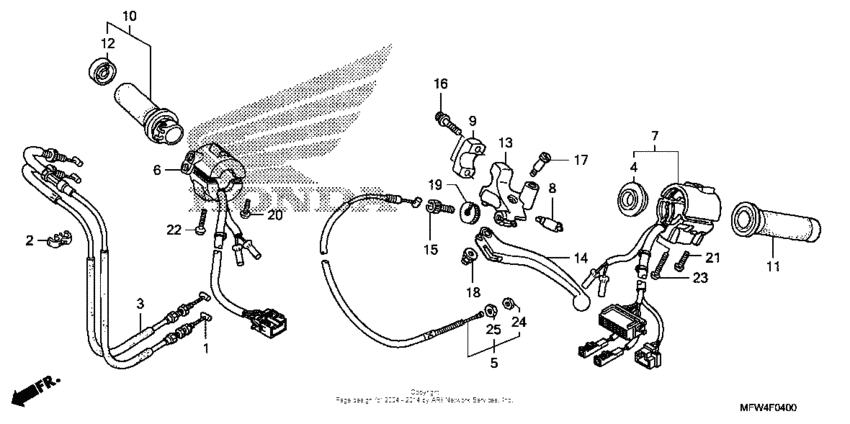 Handle lever + switch + cable