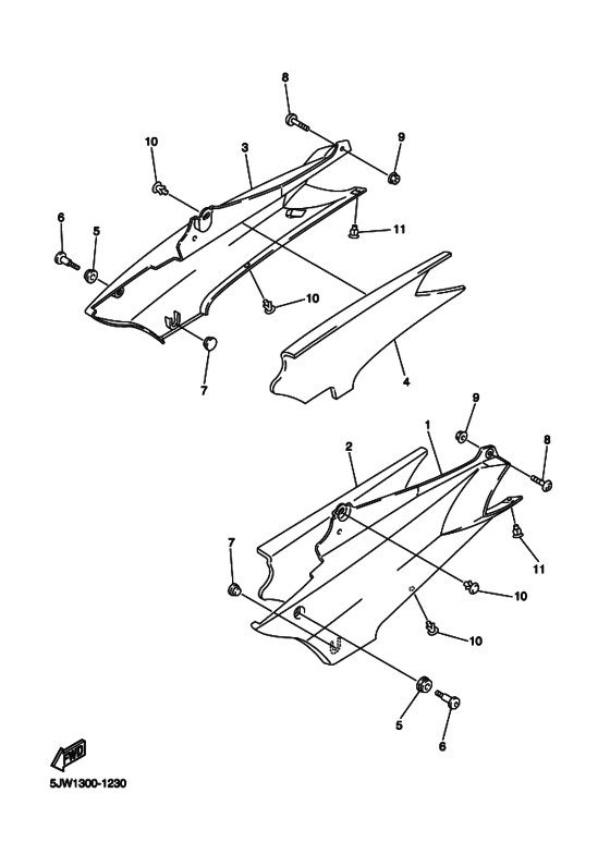 FJR1300 Боковая крышка