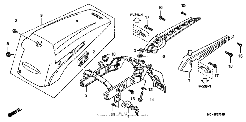 Rear fender + grab rail (vtx1800f)